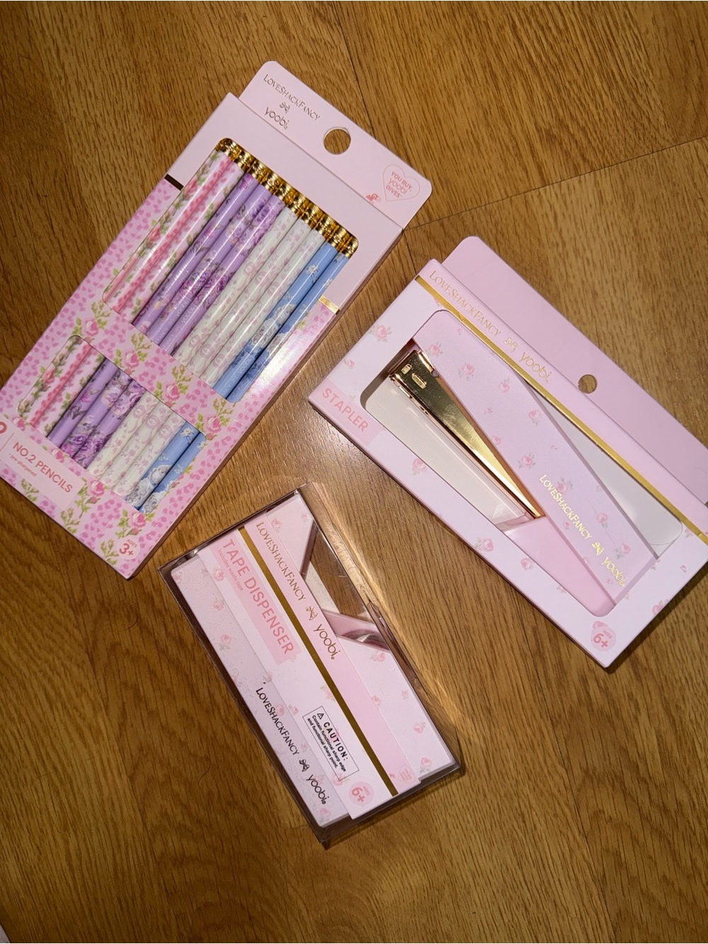 NWT LoveShackFancy x Yoobi - Trio Bundle (Stapler, Tape Dispenser, Pencils)